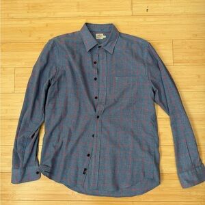 Faherty Blue and Red Checkered Casual Shirt